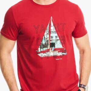 Nautica Sustainably Crafted Red Yacht Club Short Sleeve Tee shirt Size Large